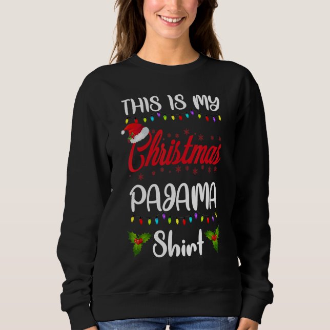 THIS IS MY CHRISTMAS PAJAMA  Merry Xmas Family T Shirt (Framsida)