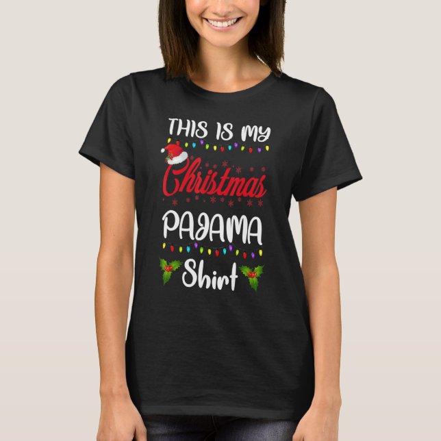 THIS IS MY CHRISTMAS PAJAMA  Merry Xmas Family T Shirt (Framsida)