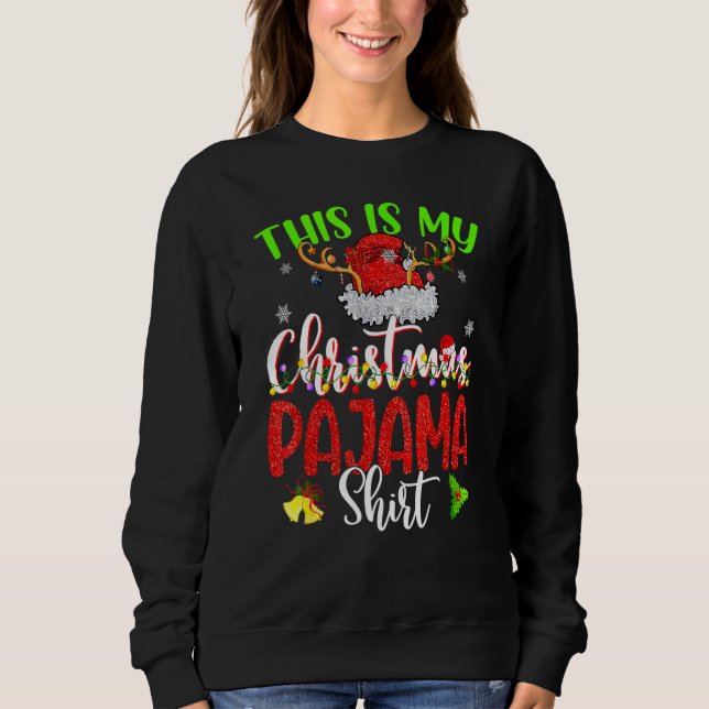 This Is My Christmas Pajama  Merry Xmas Reindeer 1 T Shirt (Framsida)