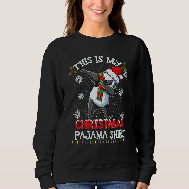 This Is My Christmas Pajama  Panda Santa Kids Boys T Shirt (Framsida)
