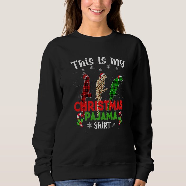 This Is My Christmas Pajama Parrot Animals Leopard T Shirt (Framsida)