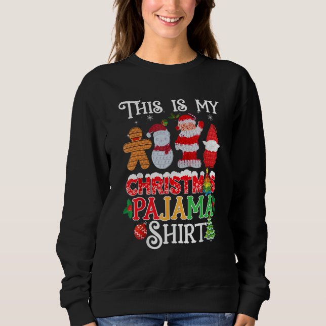 This Is My Christmas Pajama   Pop it Xmas Pajamas T Shirt (Framsida)