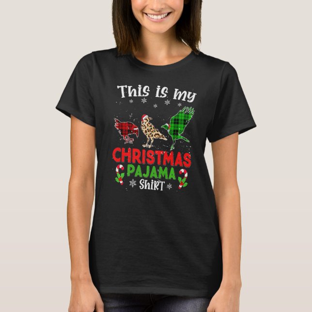 This Is My Christmas Pajama Raven Animals Leopard  T Shirt (Framsida)