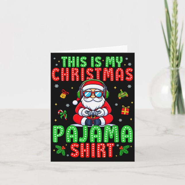 This Is My Christmas Pajama Santa Claus Video Game Kort (Framsida)