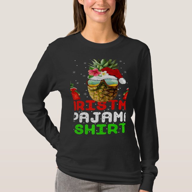 This Is My Christmas Pajama Santa Pineapple Xmas T Shirt (Framsida)