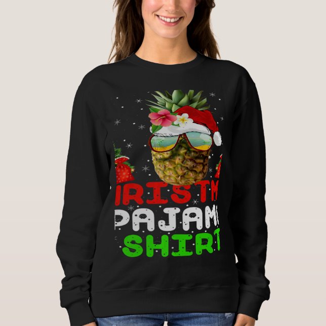 This Is My Christmas Pajama Santa Pineapple Xmas T Shirt (Framsida)