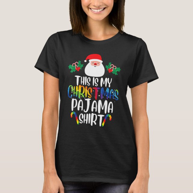 This Is My Christmas Pajama  Santa Rainbow LGBT Pr T Shirt (Framsida)