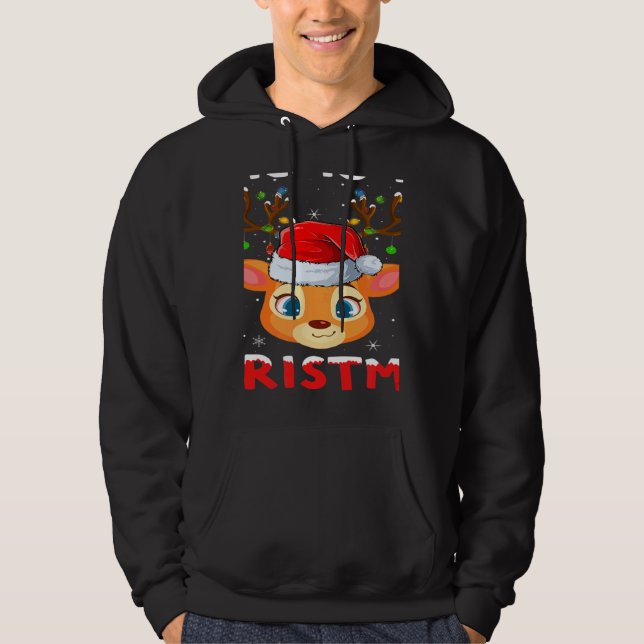 This Is My Christmas Pajama  Santa Reindeer Xmas Hoodie (Framsida)