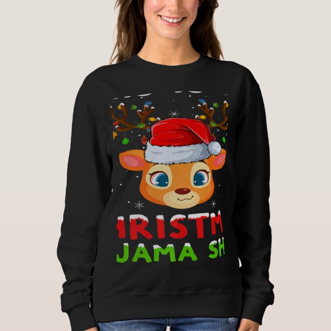 This Is My Christmas Pajama Santa Reindeer Xmas T Shirt (Framsida)