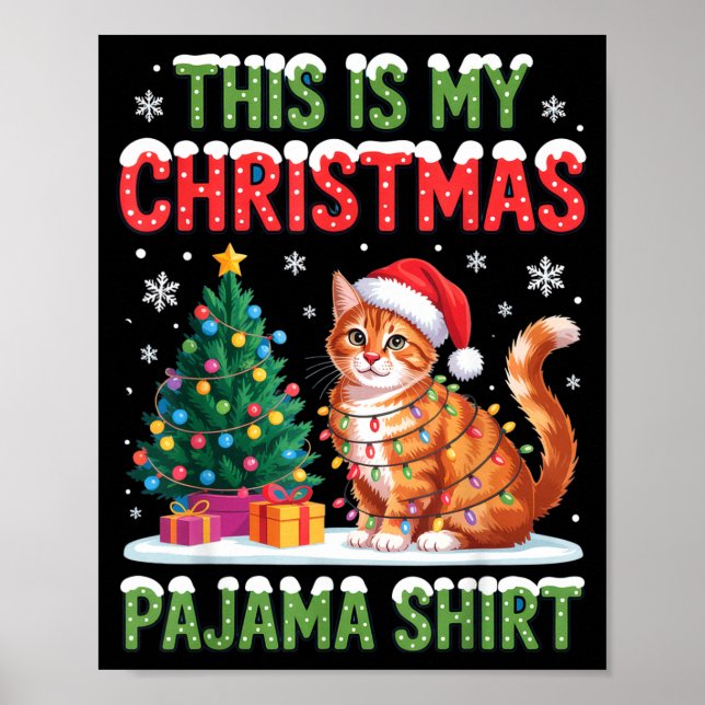 This Is My Christmas Pajama Shirt Cat Lovers Holid Poster (Framsidan)
