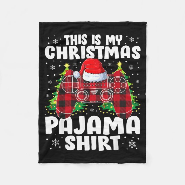 This Is My Christmas Pajama Shirt Christmas Gamer  Fleecefilt (Framsidan)