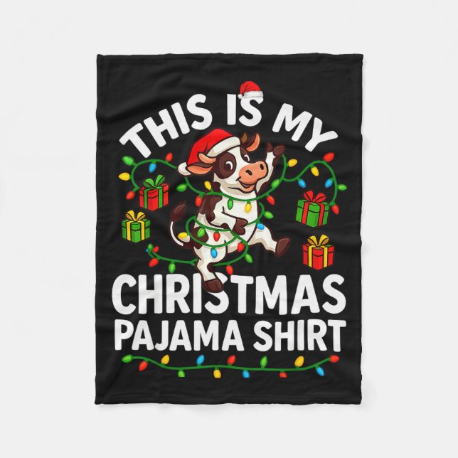 This Is My Christmas Pajama Shirt Funny Christmas  Fleecefilt (Framsidan)