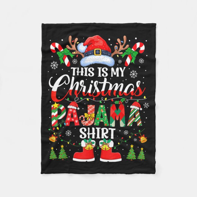 This Is My Christmas Pajama Shirt Funny Family Mat Fleecefilt (Framsidan)