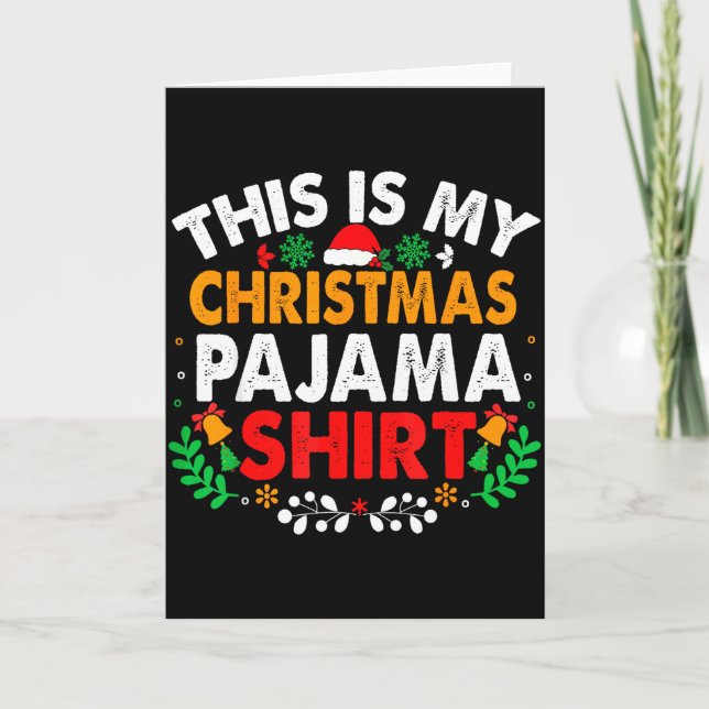 This Is My Christmas Pajama Shirt Funny Pjs Xmas M Kort (Framsida)