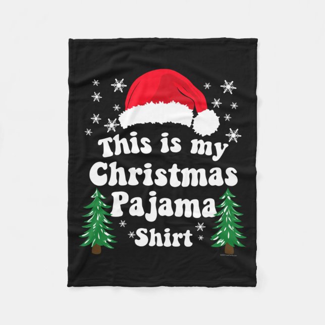 This Is My Christmas Pajama Shirt Funny Retro Matc Fleecefilt (Framsidan)