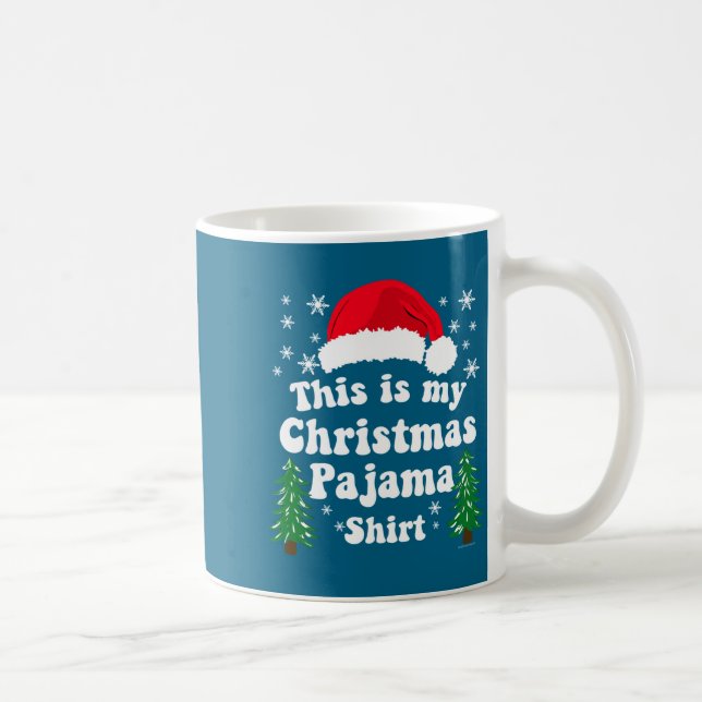 This Is My Christmas Pajama Shirt Funny Retro Matc Kaffemugg (Höger)