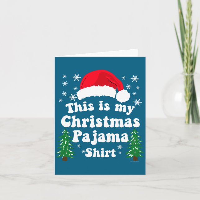 This Is My Christmas Pajama Shirt Funny Retro Matc Kort (Framsida)