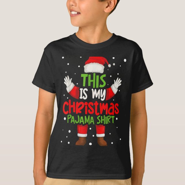 This Is My Christmas Pajama Shirt Funny Santa Cost T Shirt (Framsida)