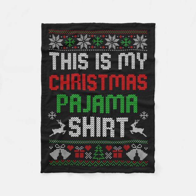 This Is My Christmas Pajama Shirt Funny Xmas Pjs M Fleecefilt (Framsidan)