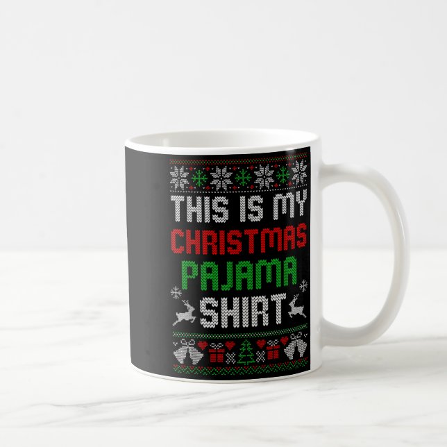This Is My Christmas Pajama Shirt Funny Xmas Pjs M Kaffemugg (Höger)