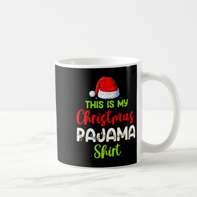 This Is My Christmas Pajama Shirt Funny Xmas Pjs M Kaffemugg (Höger)