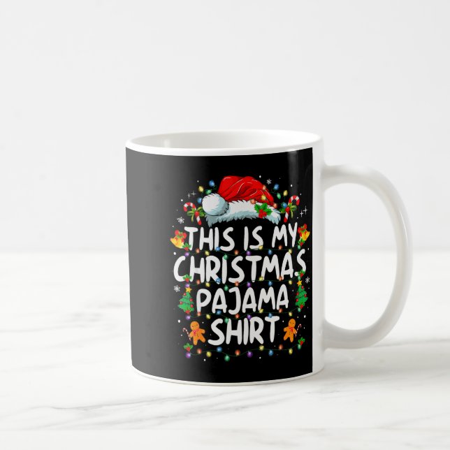 This Is My Christmas Pajama Shirt Funny Xmas Pjs M Kaffemugg (Höger)