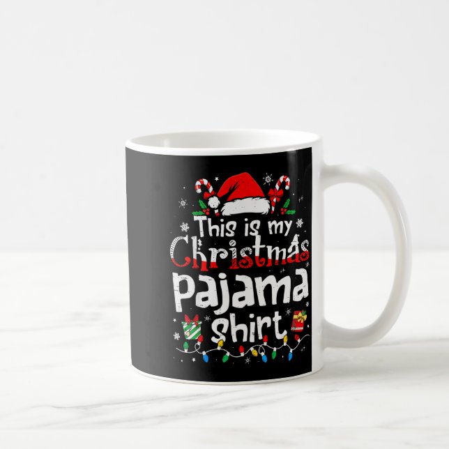 This Is My Christmas Pajama Shirt Funny Xmas Pjs M Kaffemugg (Höger)