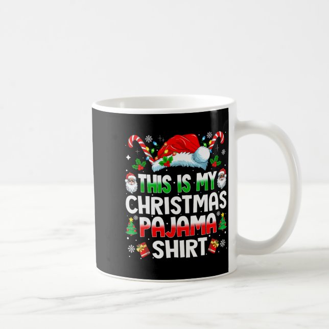 This Is My Christmas Pajama Shirt Funny Xmas Pjs M Kaffemugg (Höger)