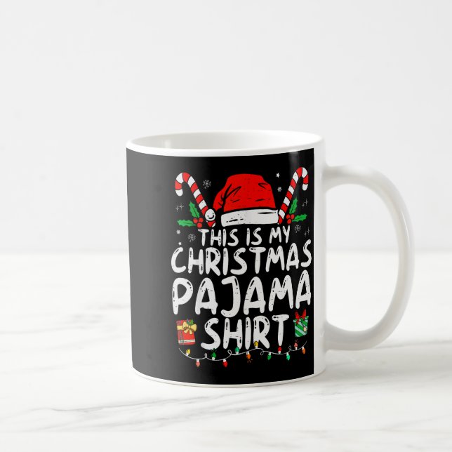This Is My Christmas Pajama Shirt Funny Xmas Pjs M Kaffemugg (Höger)
