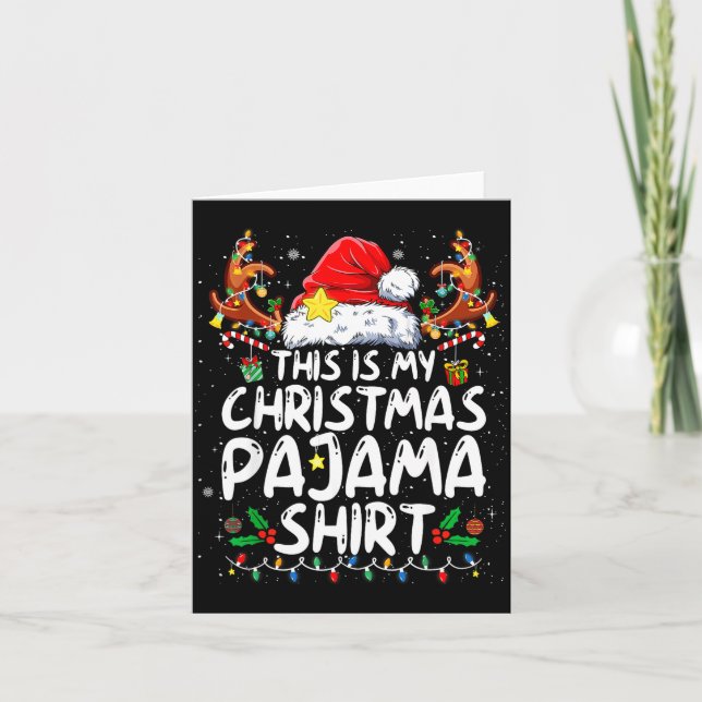 This Is My Christmas Pajama Shirt Funny Xmas Pjs M Kort (Framsida)
