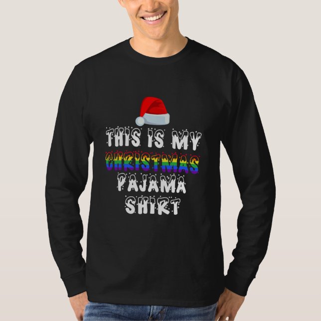 This Is My Christmas Pajama Shirt LGBT Gay T (Framsida)