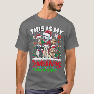This is my Christmas Pajama shirt Puppy Dogs Santa T Shirt