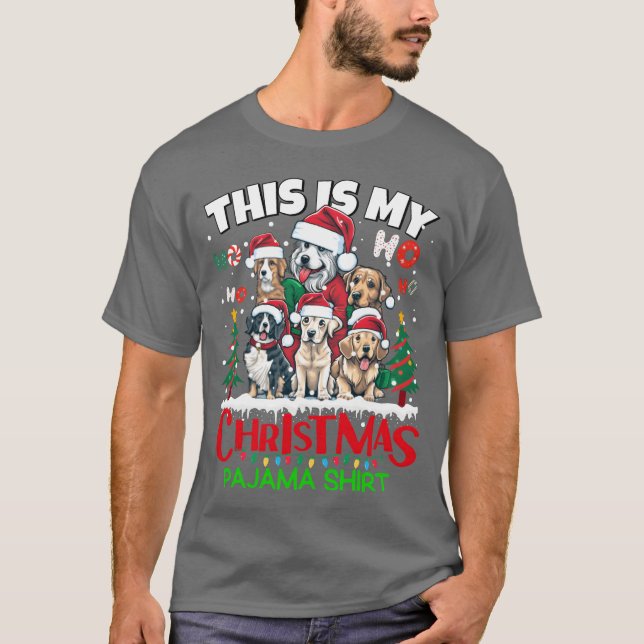 This is my Christmas Pajama shirt Puppy Dogs Santa T Shirt (Framsida)