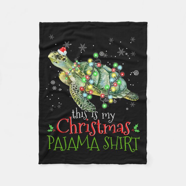 This Is My Christmas Pajama Shirt Sea Turtle Chris Fleecefilt (Framsidan)