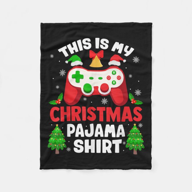 This Is My Christmas Pajama Shirt Video Gamer Gami Fleecefilt (Framsidan)