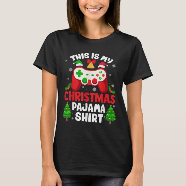 This Is My Christmas Pajama Shirt Video Gamer Gami T Shirt (Framsida)