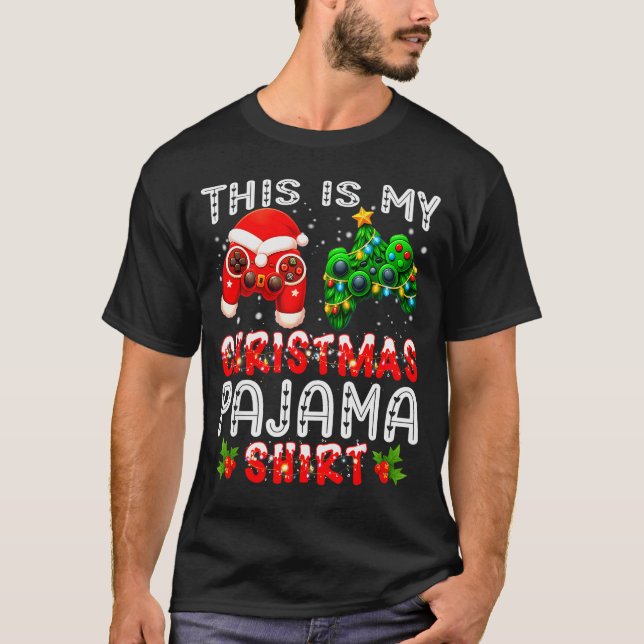 This Is My Christmas Pajama Shirts Controller Pjs  T Shirt (Framsida)