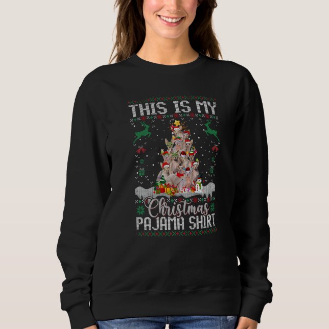 This Is My Christmas Pajama   Sphynx Cat T Shirt (Framsida)