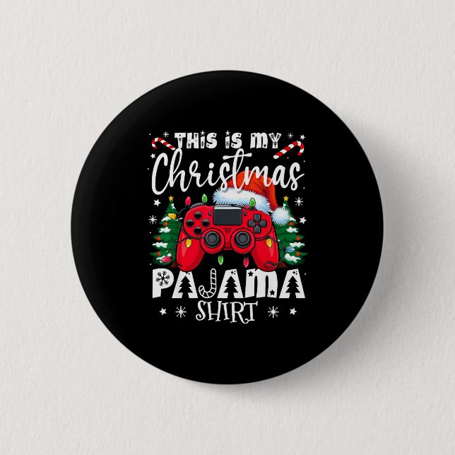This Is My Christmas Pajama Video Game Gamer Boys  Knapp (Framsida)
