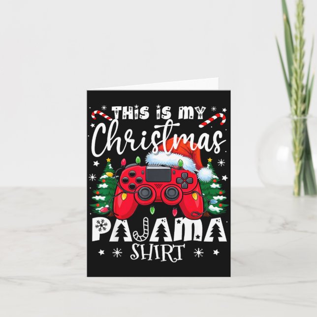 This Is My Christmas Pajama Video Game Gamer Boys  Kort (Framsida)