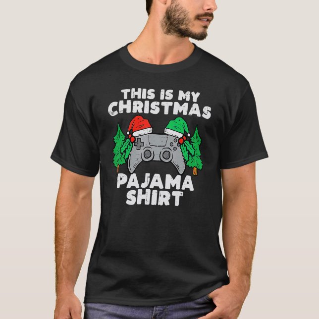 This Is My Christmas Pajama  Video Games Boys Men  T Shirt (Framsida)