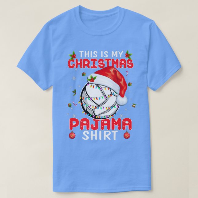 This Is My Christmas Pajama  Volleyball Xmas Light T Shirt (Design framsida)