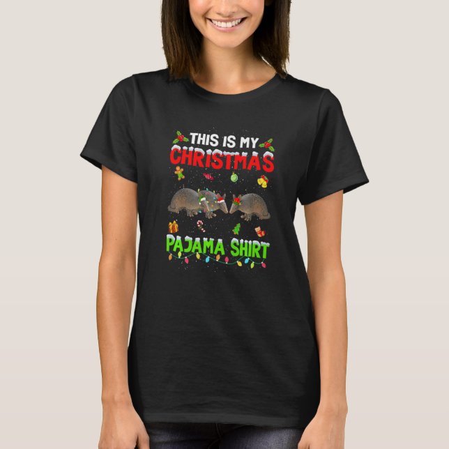 This Is My Christmas Pajama Xmas Armadillo Squad T Shirt (Framsida)