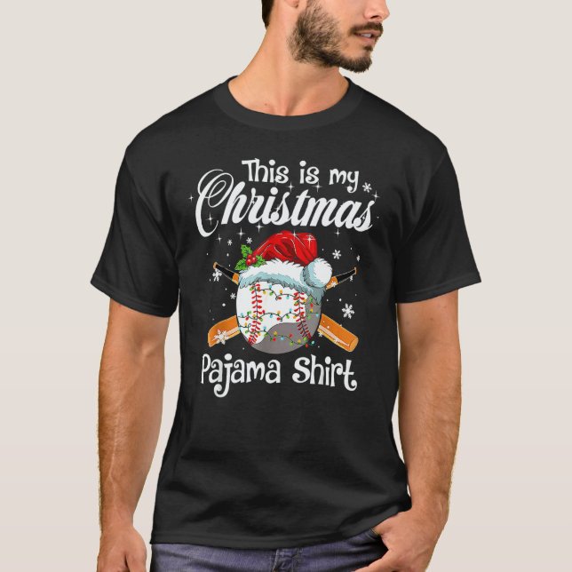 This Is My Christmas Pajama Xmas Baseball Family M T Shirt (Framsida)