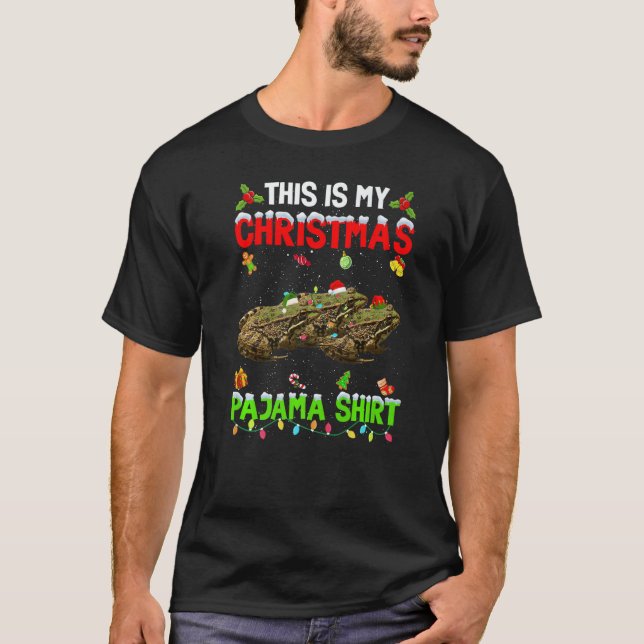 This Is My Christmas Pajama Xmas Frog Squad T Shirt (Framsida)
