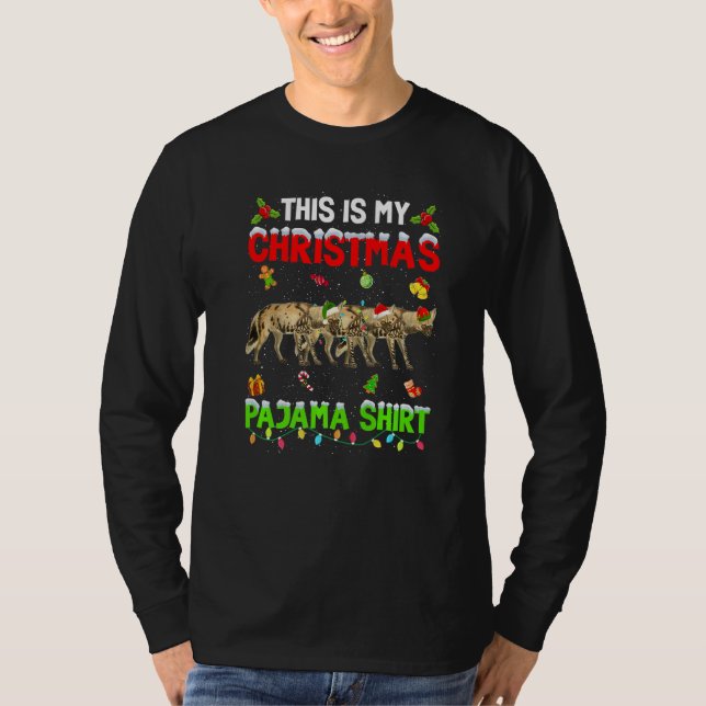 This Is My Christmas Pajama Xmas Hyena Squad T Shirt (Framsida)