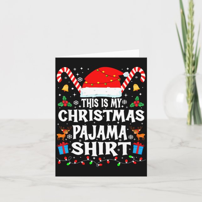 This Is My Christmas Pajama Xmas Pjs Men Women Fun Kort (Framsida)