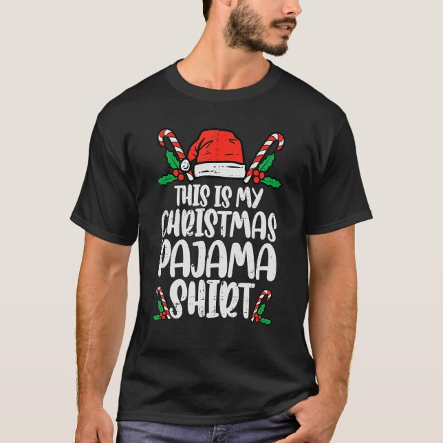 This Is My Christmas Pajama   Xmas PJs Men Women T Shirt (Framsida)