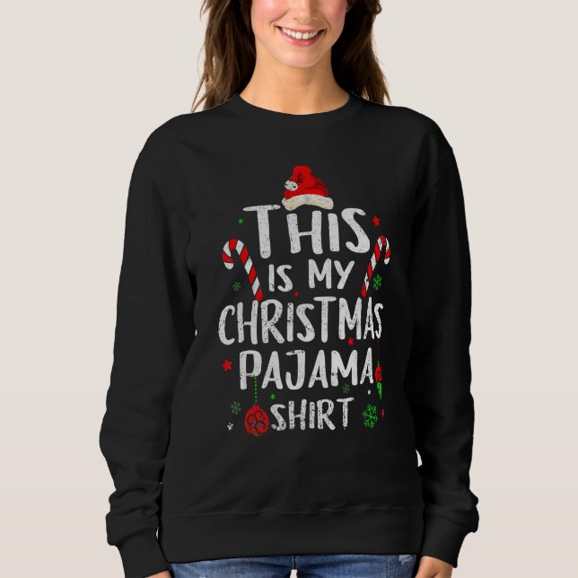 This Is My Christmas Pajama  Xmas Santa Hat  4 T Shirt (Framsida)