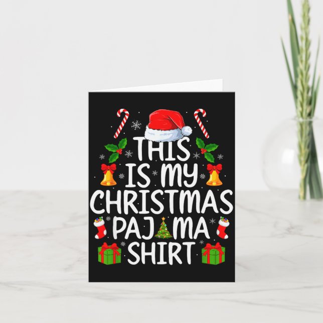 This Is My Christmas Pajamas Funny Men Women Xmas  Kort (Framsida)
